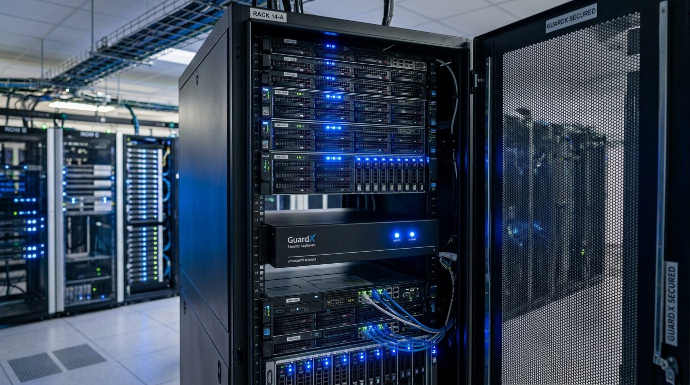 GuardX Akıllı Güvenlik Cihazı Sunucu Kabini Montajı